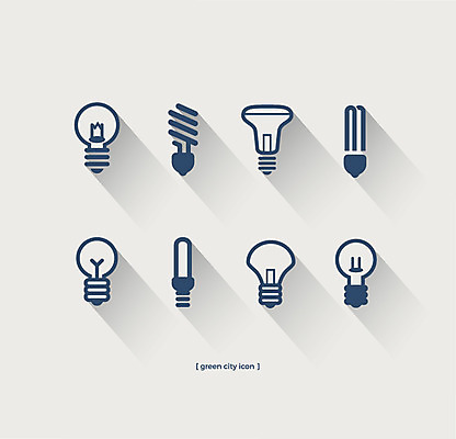 아이콘 전구 사람없음 세트 자연보호 에너지 그린에너지 전기에너지 친환경 2D아이콘 AI파일 자연 환경 보호 파일형식 벡터
