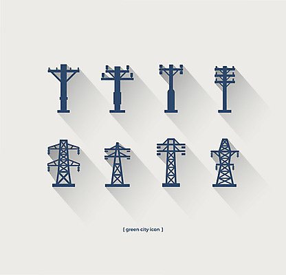 아이콘 사람없음 세트 자연보호 에너지 그린에너지 전기에너지 친환경 전봇대 송신탑 2D아이콘 AI파일 공공시설 자연 환경 탑 보호 파일형식 벡터