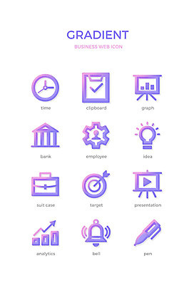 아이콘 시계 서류가방 비즈니스 그래프 아이디어 사람없음 세트 펜 웹 종 목표 프레젠테이션 라인아이콘 분석 은행 비즈니스아이콘 웹아이콘 설정 서류판 그라디언트 2D아이콘 AI파일 컨셉 인터넷 가방 금융 필기구 사무용품 파일형식 벡터