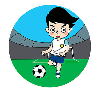 전신 캐릭터 남자 어린이 스포츠 일러스트 축구공 한명 축구 축구장 드리블 일러캐릭터 AI파일 1 공 축구용품 스포츠시설 사람 구기 파일형식 벡터