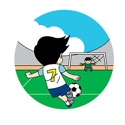 전신 캐릭터 남자 어린이 스포츠 일러스트 축구공 두명 축구 축구장 슛 골키퍼 일러캐릭터 AI파일 공 축구용품 스포츠시설 운동선수 사람 구기 파일형식 벡터