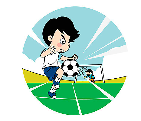 전신 캐릭터 남자 어린이 스포츠 일러스트 축구공 한명 축구 축구장 골대 일러캐릭터 AI파일 1 공 축구용품 스포츠시설 사람 구기 파일형식 벡터