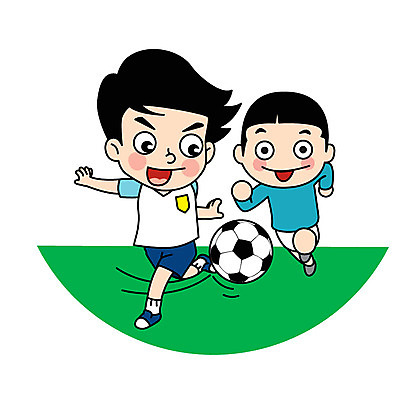 전신 캐릭터 남자 어린이 스포츠 일러스트 축구공 웃음 두명 축구 킥 축구장 일러캐릭터 AI파일 공 축구용품 스포츠시설 모션 표정 사람 구기 파일형식 벡터
