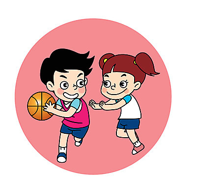 전신 캐릭터 여자 남자 어린이 스포츠 일러스트 농구 농구공 두명 뺏기 일러캐릭터 AI파일 공 모션 사람 구기 파일형식 벡터