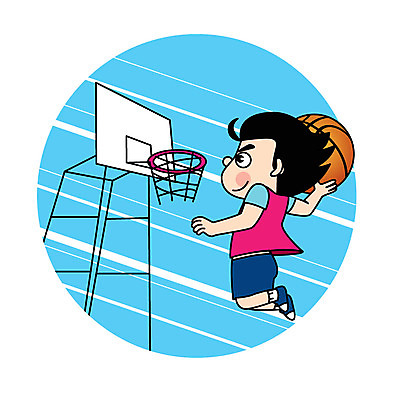 전신 캐릭터 남자 어린이 스포츠 일러스트 농구 농구공 한명 농구대 일러캐릭터 AI파일 1 공 사람 구기 골대 파일형식 벡터