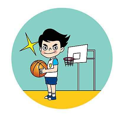 전신 캐릭터 남자 어린이 스포츠 포즈 일러스트 농구 농구공 한명 들기 농구대 일러캐릭터 AI파일 1 공 모션 사람 구기 골대 파일형식 벡터