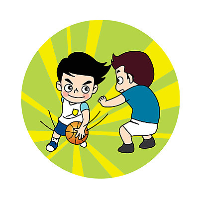 전신 캐릭터 남자 어린이 스포츠 일러스트 농구 농구공 두명 드리블 일러캐릭터 AI파일 공 사람 구기 파일형식 벡터