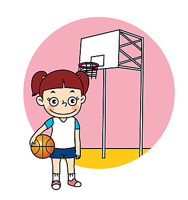전신 캐릭터 여자 어린이 스포츠 일러스트 농구 농구공 한명 들기 농구대 일러캐릭터 AI파일 1 공 모션 사람 구기 골대 파일형식 벡터