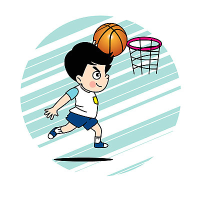 전신 캐릭터 남자 어린이 스포츠 일러스트 농구 농구공 한명 농구대 덩크슛 일러캐릭터 AI파일 1 공 사람 구기 골대 파일형식 벡터