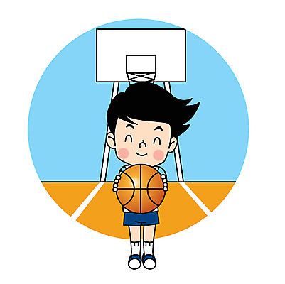 전신 캐릭터 남자 어린이 스포츠 일러스트 농구 농구공 한명 웃음 농구대 일러캐릭터 AI파일 1 공 표정 사람 구기 골대 파일형식 벡터