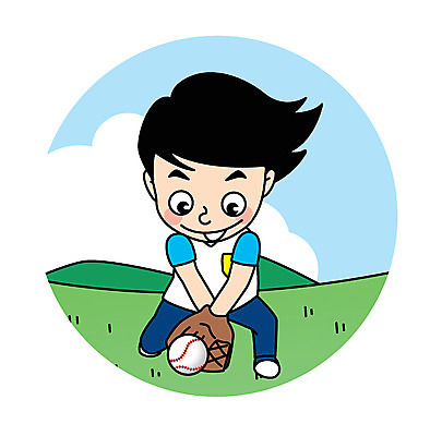 전신 캐릭터 남자 어린이 스포츠 일러스트 한명 야구 글러브 야구공 캐치볼 일러캐릭터 AI파일 1 스포츠용품 장갑 공 사람 구기 야구용품 파일형식 벡터