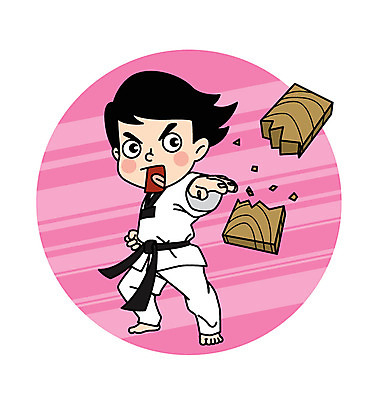 전신 캐릭터 남자 어린이 스포츠 일러스트 도복 한명 태권도 태권도복 격파 송판 일러캐릭터 AI파일 1 옷 모션 사람 격투기 파일형식 벡터