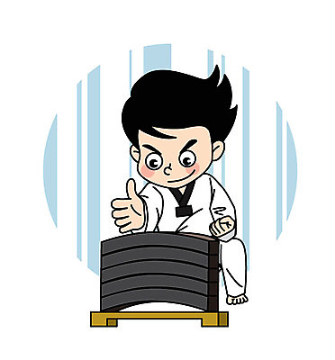 전신 캐릭터 남자 어린이 스포츠 일러스트 도복 한명 태권도 태권도복 격파 기왓장깨기 일러캐릭터 AI파일 1 옷 모션 사람 격투기 파일형식 벡터