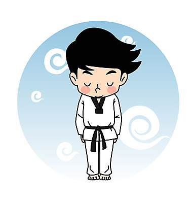 전신 캐릭터 남자 어린이 스포츠 일러스트 도복 한명 인사 태권도 태권도복 일러캐릭터 AI파일 1 옷 사람 격투기 예절 파일형식 벡터