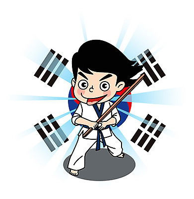 전신 캐릭터 남자 어린이 스포츠 일러스트 한명 태극기 검도 검도복 목검 일러캐릭터 AI파일 1 무기 도복 사람 격투기 검 국기 파일형식 벡터