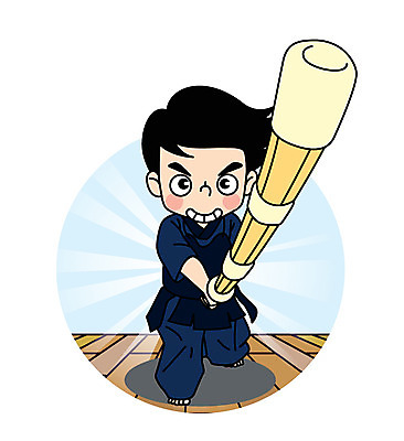 전신 캐릭터 남자 어린이 스포츠 포즈 일러스트 한명 검도 검도복 목검 일러캐릭터 AI파일 1 무기 도복 사람 격투기 검 파일형식 벡터