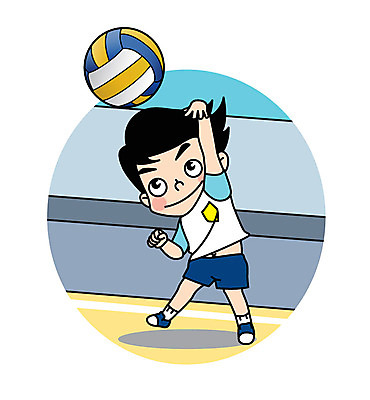 전신 캐릭터 남자 어린이 스포츠 일러스트 서브 한명 배구 배구공 일러캐릭터 AI파일 1 스포츠용품 공 사람 구기 파일형식 벡터