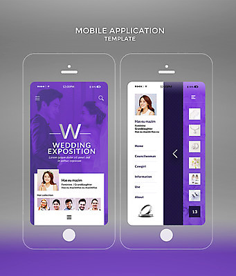 PSD 외국인 템플릿 여자 남자 신부 웹템플릿 신랑 결혼 장신구 디자인시안 모바일 여러명 20대 성인 스마트폰 홈페이지 보라색 한국인 어플리케이션 모바일템플릿 모바일앱 이미지템플릿 컬러 다수 사람 동양인 인종 이벤트 청년 핸드폰 스마트기기 파일형식