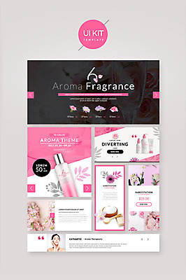 PSD 템플릿 여자 꽃 분홍색 웹템플릿 디자인시안 한명 20대 성인 뷰티 홈페이지 화장품 한국인 UI 성인여자한명만 UI키트 이미지템플릿 식물 1 컬러 사람 동양인 청년 여자한명만 성인여자만 파일형식