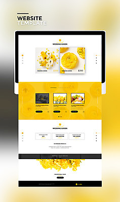 PSD 템플릿 꽃 꽃다발 웹템플릿 결혼 사이트템플릿 사람없음 태블릿 홈페이지 노란색 홈페이지시안 라넌큘러스 이미지템플릿 식물 컬러 이벤트 전자제품 스마트기기 파일형식