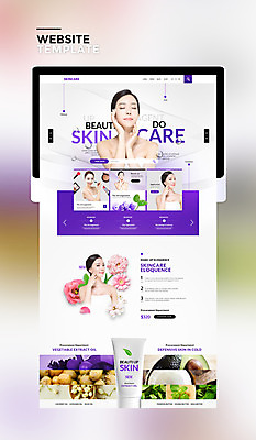 PSD 템플릿 여자 꽃 웹템플릿 사이트템플릿 여러명 20대 성인 태블릿 뷰티 홈페이지 보라색 홈페이지시안 화장품 한국인 스킨케어 성인여자만 이미지템플릿 식물 컬러 다수 사람 동양인 청년 전자제품 스마트기기 여자만 성인만 파일형식