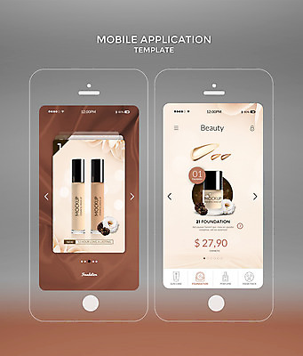 PSD 템플릿 꽃 웹템플릿 디자인시안 모바일 사람없음 스마트폰 뷰티 홈페이지 갈색 화장품 어플리케이션 모바일템플릿 파운데이션 모바일앱 이미지템플릿 식물 컬러 핸드폰 스마트기기 파일형식