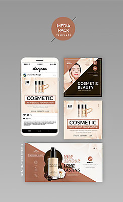 PSD 템플릿 여자 웹템플릿 디자인시안 모바일 한명 20대 성인 세트 뷰티 홈페이지 갈색 화장품 한국인 소셜네트워크 파운데이션 성인여자한명만 미디어팩 SNS배너 이미지템플릿 1 컬러 사람 동양인 청년 여자한명만 성인여자만 파일형식