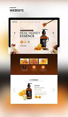 PSD 템플릿 여자 웹템플릿 사이트템플릿 한명 20대 성인 태블릿 뷰티 홈페이지 주황색 홈페이지시안 화장품 한국인 벌꿀 허니디퍼 성인여자한명만 이미지템플릿 1 컬러 사람 동양인 청년 전자제품 스마트기기 도구 꿀 여자한명만 성인여자만 파일형식