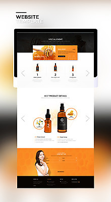 PSD 템플릿 여자 웹템플릿 사이트템플릿 한명 20대 성인 태블릿 뷰티 홈페이지 주황색 홈페이지시안 화장품 한국인 꿀 벌꿀 허니디퍼 의료성형뷰티 성인여자한명만 이미지템플릿 1 컬러 사람 동양인 청년 전자제품 스마트기기 도구 여자한명만 성인여자만 파일형식