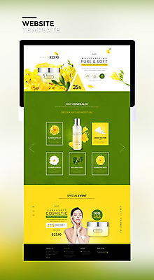 PSD 템플릿 여자 웹템플릿 사이트템플릿 한명 20대 성인 태블릿 뷰티 홈페이지 노란색 홈페이지시안 화장품 한국인 프리지어 성인여자한명만 이미지템플릿 1 꽃 컬러 사람 동양인 청년 전자제품 스마트기기 여자한명만 성인여자만 파일형식