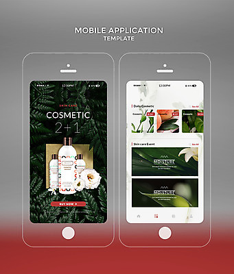 PSD 템플릿 꽃 웹템플릿 잎 디자인시안 모바일 나뭇잎 사람없음 스마트폰 뷰티 홈페이지 화장품 어플리케이션 백합 모바일템플릿 로션 모바일앱 이미지템플릿 식물 핸드폰 스마트기기 파일형식