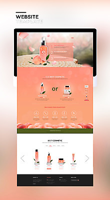 PSD 템플릿 꽃잎 웹템플릿 사이트템플릿 사람없음 태블릿 뷰티 홈페이지 홈페이지시안 화장품 복숭아 이미지템플릿 꽃 과일 전자제품 스마트기기 파일형식