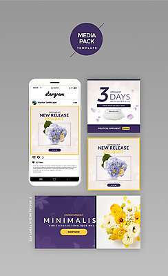 PSD 템플릿 부케 웹템플릿 결혼 디자인시안 모바일 사람없음 세트 홈페이지 보라색 소셜네트워크 미디어팩 SNS배너 이미지템플릿 컬러 꽃다발 이벤트 파일형식