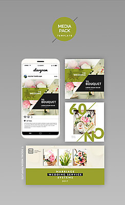 PSD 템플릿 꽃 부케 웹템플릿 결혼 디자인시안 모바일 사람없음 세트 홈페이지 소셜네트워크 미디어팩 SNS배너 이미지템플릿 식물 꽃다발 이벤트 파일형식