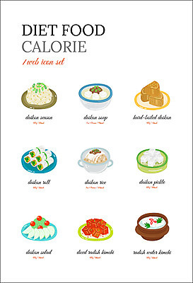 아이콘 음식 다이어트 밥 김치 사람없음 샐러드 수프 무 깍두기 볶음 피클 롤 음식아이콘 동치미 다이어트음식 무쌈 2D아이콘 AI파일 한식 뿌리채소 건강 절임 파일형식 벡터