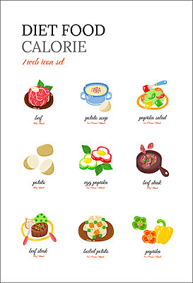 아이콘 음식 다이어트 감자 파프리카 스테이크 사람없음 계란 샐러드 소고기 찜 음식아이콘 다이어트음식 2D아이콘 AI파일 채소 서양음식 건강 육류 알 파일형식 벡터