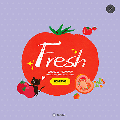 PSD 템플릿 웹템플릿 토마토 팝업 이벤트팝업 웹팝업 이벤트 사람없음 고양이 신선 특산물 레이어팝업 반려 이미지템플릿 채소 포유류 반려동물 파일형식