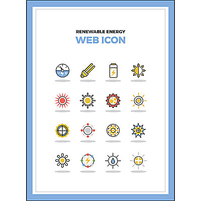 아이콘 전구 사람없음 세트 태양 환경 에너지 그린에너지 건전지 태양에너지 웹아이콘 집열판 형광등 계기판 2D아이콘 AI파일 자연요소 전등 파일형식 벡터