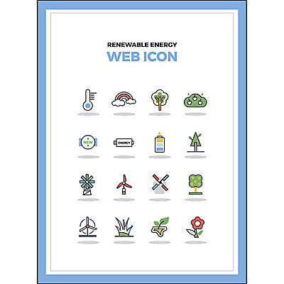 나무 아이콘 꽃 무지개 사람없음 세트 새싹 환경 풍차 에너지 그린에너지 온도계 체온계 건전지 웹아이콘 2D아이콘 AI파일 자연요소 식물 파일형식 벡터