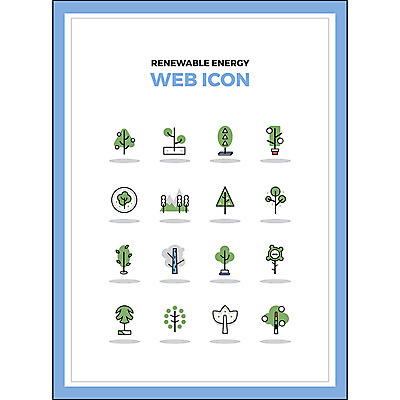 나무 아이콘 화분 산 사람없음 세트 환경 다양 에너지 그린에너지 친환경 웹아이콘 2D아이콘 AI파일 식물 다수 파일형식 벡터