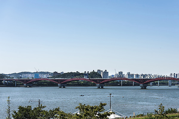포토 JPG 주간 나무 하늘 서울 풍경 사람없음 야외 건물 강 한강 성산대교 가교 국내포토 자연요소 식물 건축물 한국 다리_건축물 랜드마크 파일형식