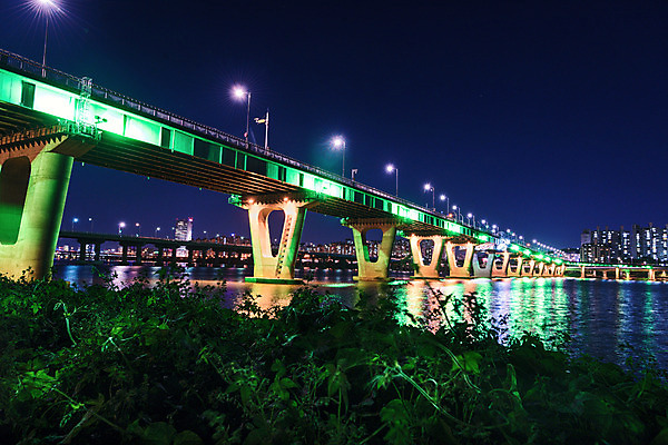 포토 JPG 식물 야경 하늘 서울 사람없음 야외 건물 빛 강 한강 가교 광진교 국내포토 건축물 한국 다리_건축물 야간 랜드마크 파일형식 풍경_경치