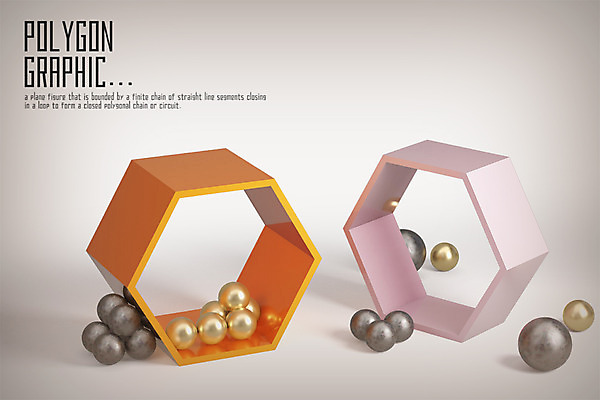 도형 PSD 편집이미지 백그라운드 사람없음 그래픽 3D 구슬 입체 디지털합성 육각형 입체도형 폴리곤 편집3D 파일형식