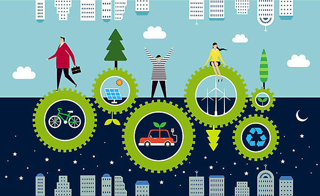 주간 전신 나무 구름 여자 남자 별 지구 일러스트 자동차 성인 건물 세명 환경 자전거 재활용 달 그린에너지 풍력에너지 야간 톱니바퀴 에코 친환경 태양에너지 집열판 재생에너지 전기자동차 그린슈머 국내일러스트 AI파일 자연요소 식물 건축물 육상교통 사람 바이크 에너지 파일형식 벡터