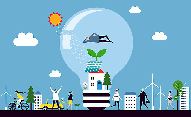 전신 구름 여자 남자 지구 일러스트 전구 주택 여러명 성인 자연보호 환경 자전거 그린에너지 풍력에너지 에코 친환경 태양에너지 집열판 재생에너지 전기자동차 그린슈머 국내일러스트 AI파일 자연요소 다수 자동차 자연 사람 건물 바이크 에너지 보호 파일형식 벡터
