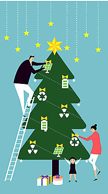 전신 여자 남자 딸 별 지구 어린이 크리스마스장식 크리스마스 일러스트 가족 엄마 선물 성인 세명 크리스마스트리 환경 재활용 아빠 그린에너지 에코 친환경 집열판 베터리 그린슈머 국내일러스트 AI파일 자연요소 기념일 관계 사람 에너지 태양에너지 파일형식 벡터