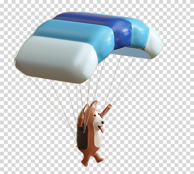 편집 편집이미지 한마리 사람없음 3D소스 3D 개 신년캐릭터 입체 디지털합성 낙하산 PNG 편집소스 무술년 캐릭터 1 포유류 새해 2018년 파일형식