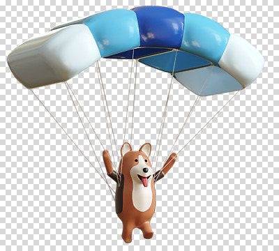 편집 편집이미지 한마리 사람없음 3D소스 3D 개 신년캐릭터 입체 디지털합성 낙하산 PNG 편집소스 무술년 캐릭터 1 포유류 새해 2018년 파일형식