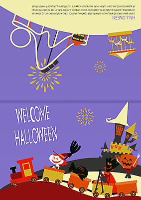 템플릿 여자 어린이 카드템플릿 호박 주택 불꽃놀이 한명 상반신 할로윈 기차 유령 놀이기구 마녀 초대장 회전목마 롤러코스터 잭오랜턴 이미지템플릿 AI파일 1 육상교통 채소 놀이 대중교통 카드_감사 사람 건물 파일형식 벡터