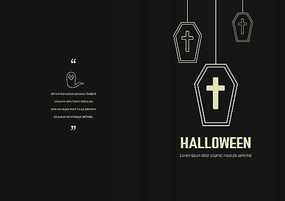 템플릿 십자가 카드템플릿 사람없음 할로윈 유령 초대장 관_장례 이미지템플릿 AI파일 카드_감사 장례용품 파일형식 벡터
